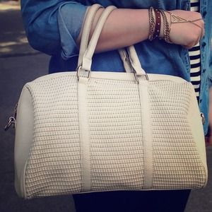 Handbags - ⬇️ Cream Satchel Woven Faux Leather Bag Handbags - ⬇️ Cream Satchel Woven Faux Leather Bag