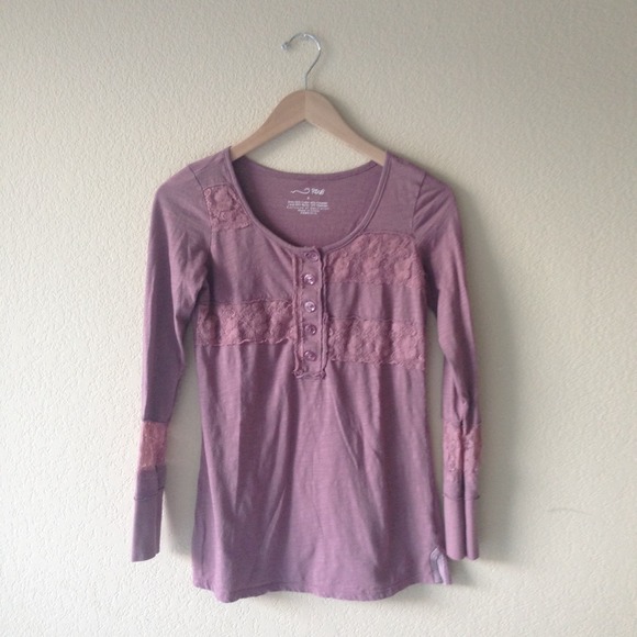✨ RXB Long Sleeve Button Down Blouse Top with Lace - Picture 4 of 6