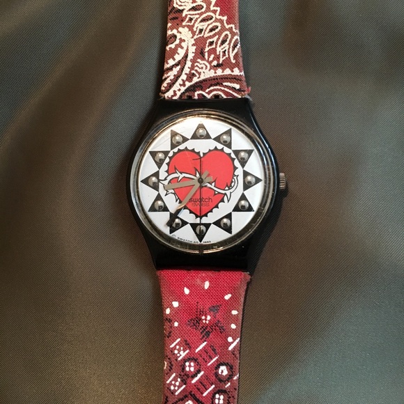swatch sale 90 u0027s swatch watch tattoo bandana print from swatch sale 90 u0027s swatch watch tattoo bandana print from
