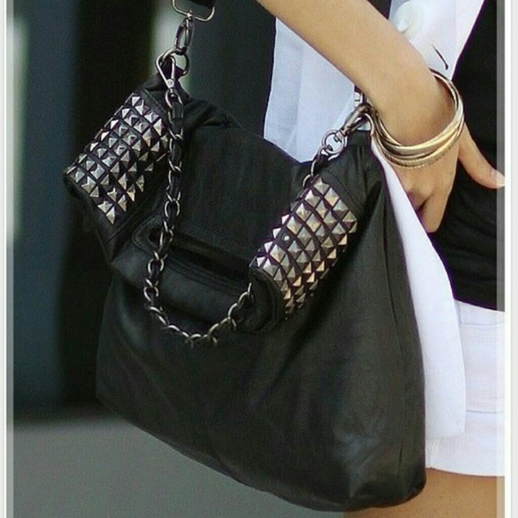 No brand Handbags - Black Pyramid Studded Purse Crossbody Bag