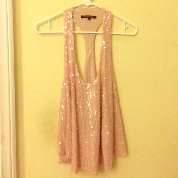 Foreign exchange sequin pink top