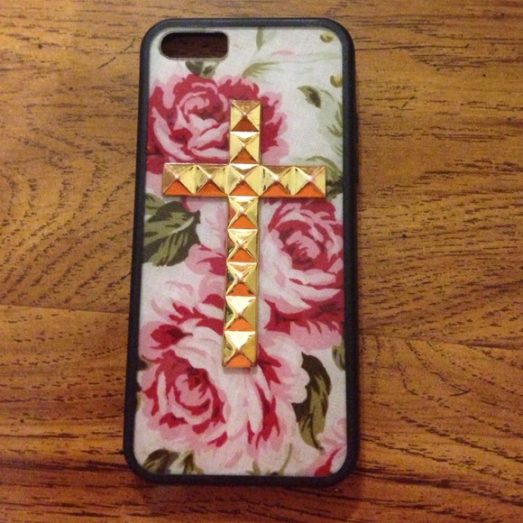 Wildflower Floral studded cross iPhone 5c case