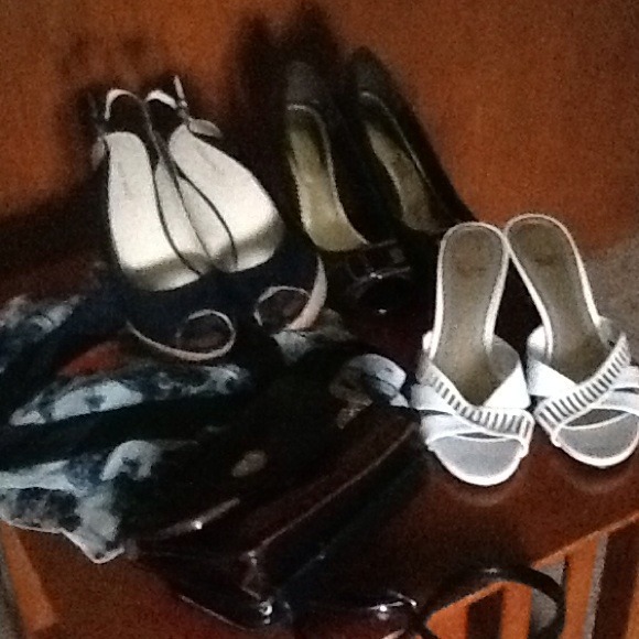 3 pair of shoes ,handbag and top for fashionfox