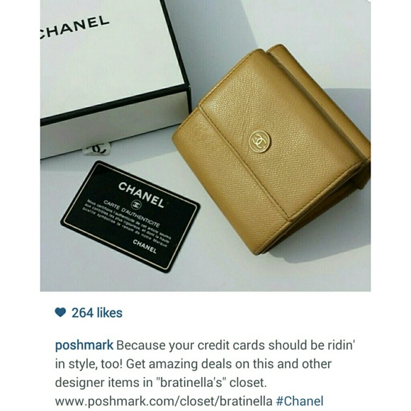 CHANEL Clutches & Wallets - CHANEL Beige Leather CC Compact Wallet
