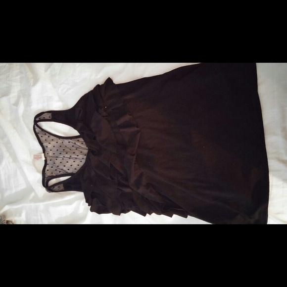 Frilly black tank