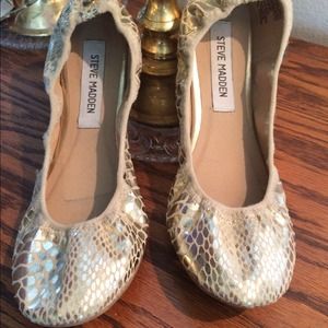 Steve Madden Gold Ballet Flats