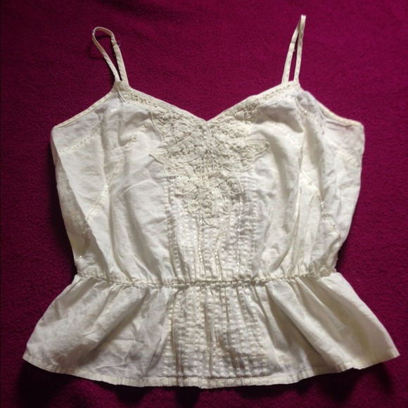 Off white beaded crop tank