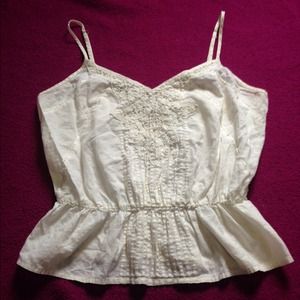 Off white beaded crop tank