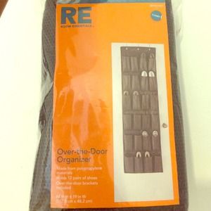 Over the door black closet shoe organizer