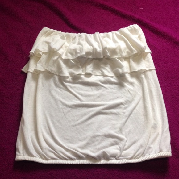 Off white ruffle tube top from American eagle