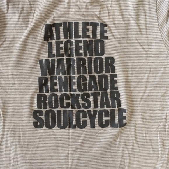 Cute grey white striped soul cycle relaxed v neck