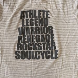 Cute grey white striped soul cycle relaxed v neck