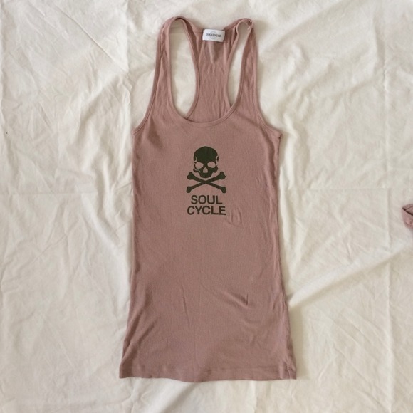 Soulcycle Blush pink ribbed tank new never worn L