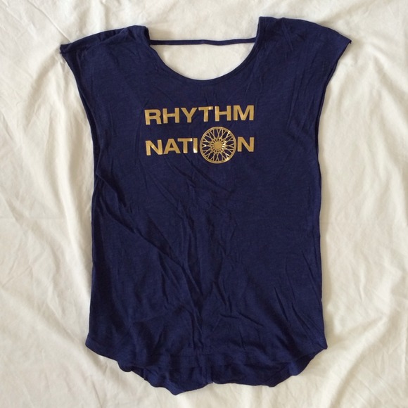Soul cycle navy tee open back never worn S
