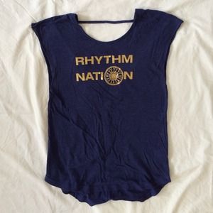 Soul cycle navy tee open back never worn S