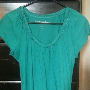 Calvin Klein teal top-M