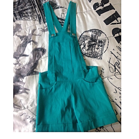 torquouise short overalls