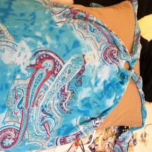 Pretty aqua tones halter top