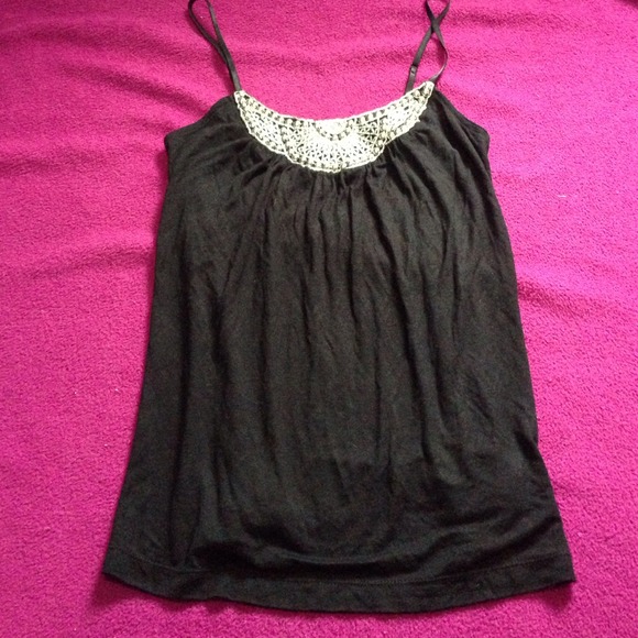 Silver beaded black candies tank <3