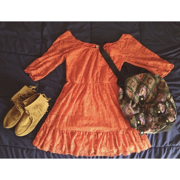 💕Orange Lace Dress💕