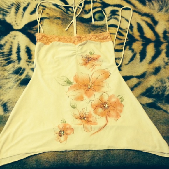White flower halter