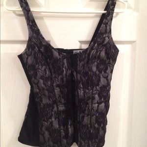 Zipper back corset top - goth style
