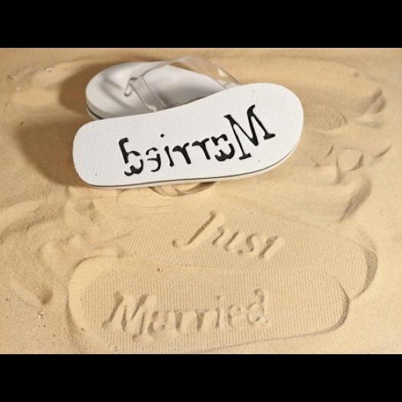 Just Married Flip Flops