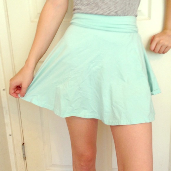 American Apparel cyan blue skater skirt