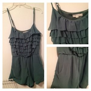Green ruffled romper