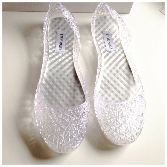 steve madden clear jelly flats