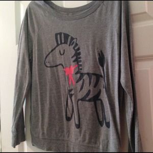 Adorable Zebra Long Sleeve Top