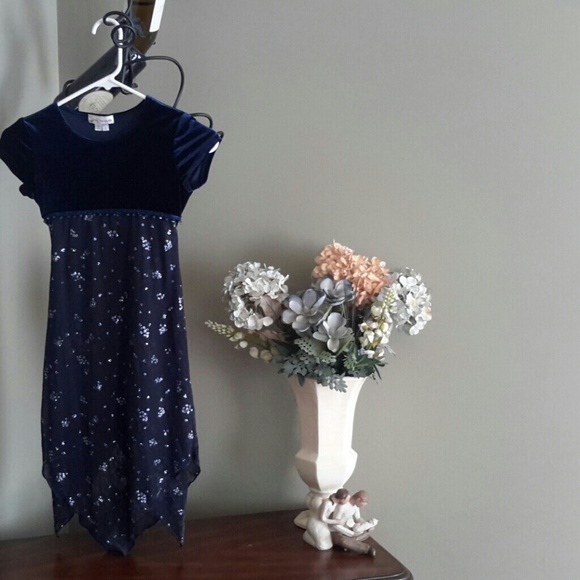 Navy Blue Girls Dress - Picture 1 of 1