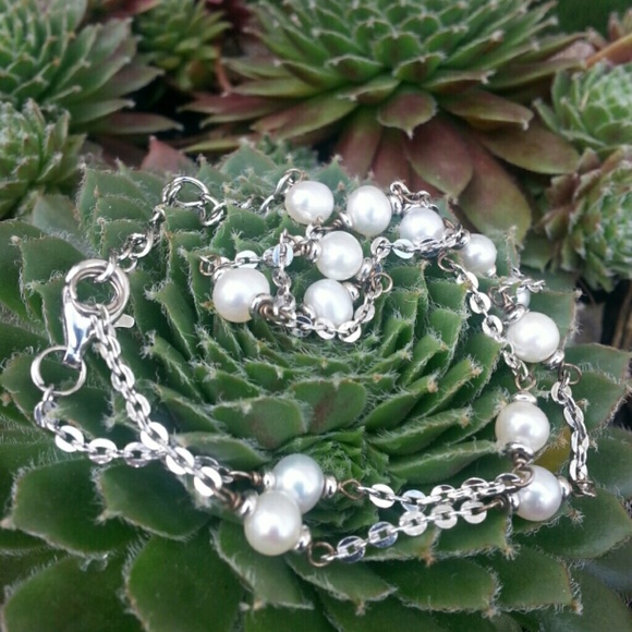 Sterling silver pearl necklace