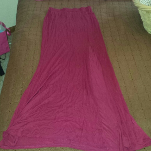 Red maxi skirt