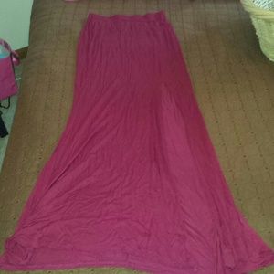 Red maxi skirt