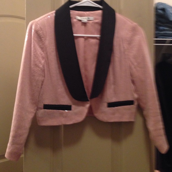 Pinks and black sequin blazer
