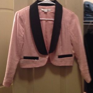 Pinks and black sequin blazer