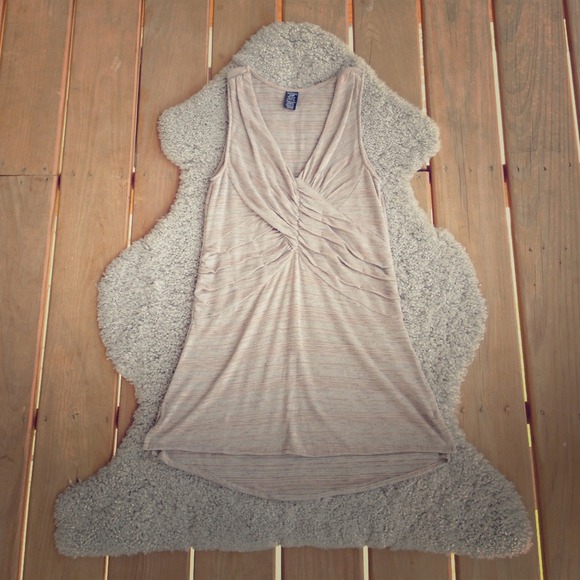 taupe v-neck tank tunic