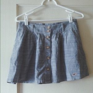 Chambray button down skirt