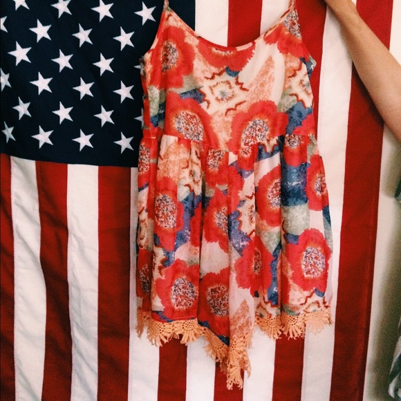 LF romper with lace detail