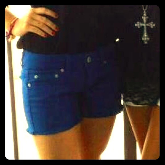 Blue American Eagle Cut off shorts