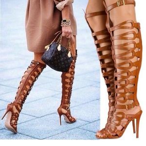 Tan gladiator heels only worn ONE time!