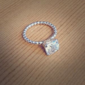 Sterling silver engagement ring