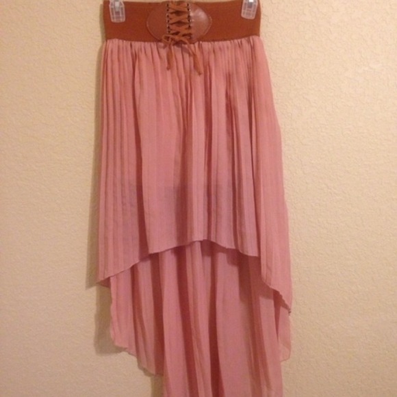 Rosey pink high low skirt