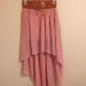 Rosey pink high low skirt
