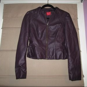Plum fo-leather peplum jacket