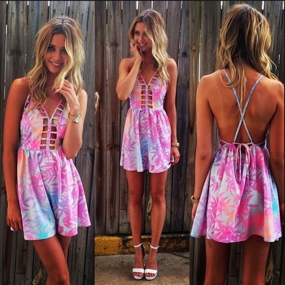 Colorful tropical dress - Picture 1 of 1