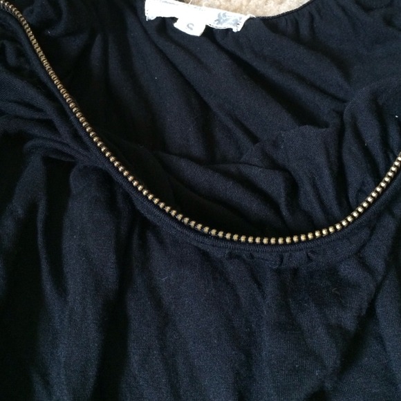 Black zipper slouch shirt - Picture 2 of 3