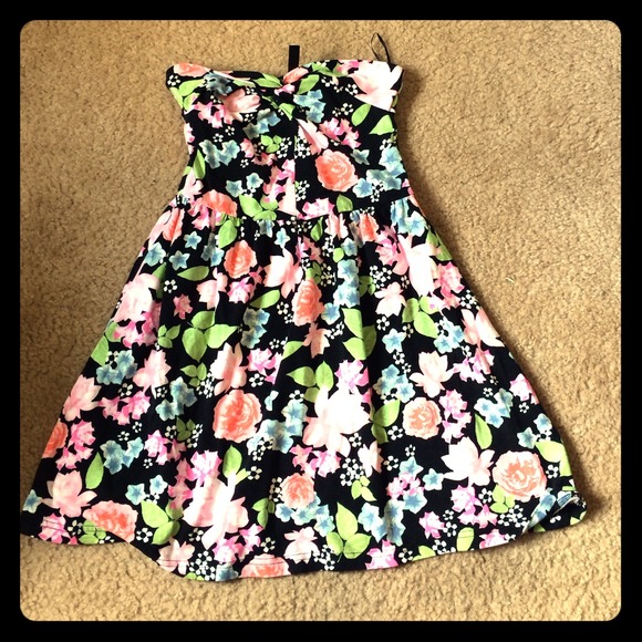 Strapless floral dress
