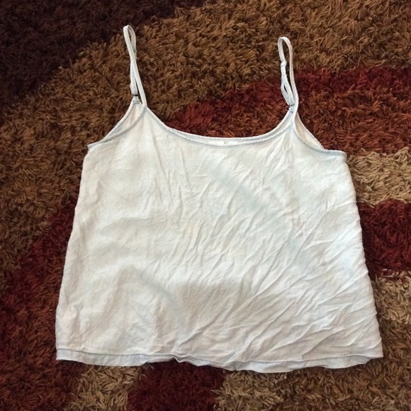 Adjustable strapped light denim wash BP tank top